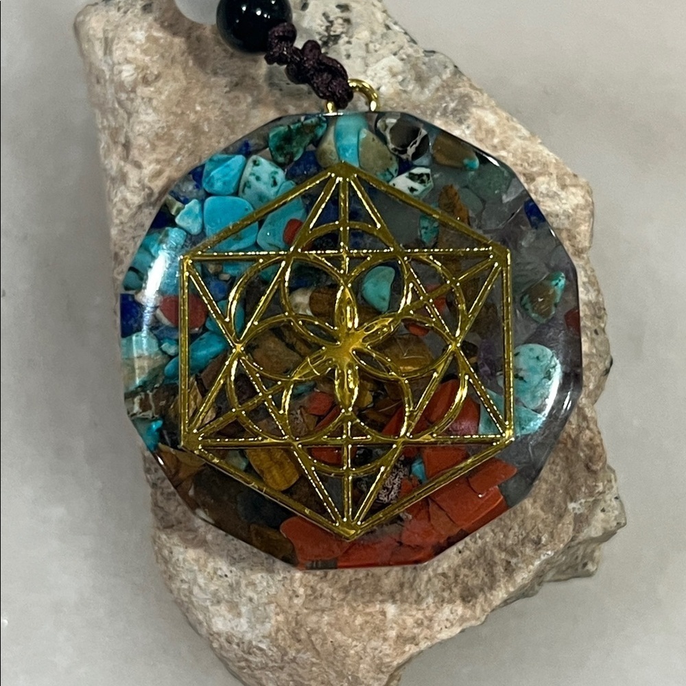 26” Meditation Geometry Orgone Chakra Pendant Necklace
